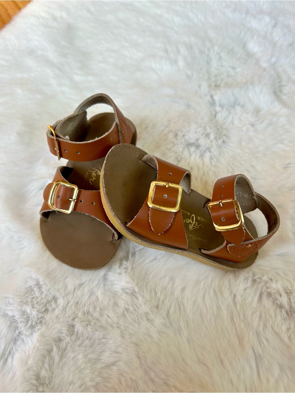 Salt Water Sandals Surfer Brown Leather Buckle Sandals Baby 5